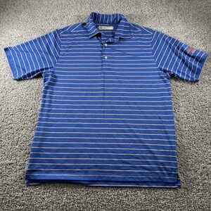 Donald Ross x Olde Florida Shirt Mens Large Blue Orange Striped Performance Gorp